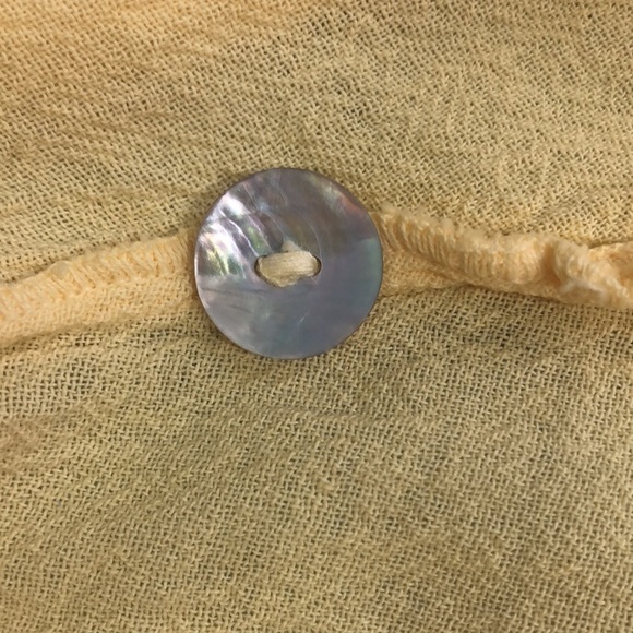 Gauze 2 Button Yellow Crop Top 2 - Picture 8 of 8